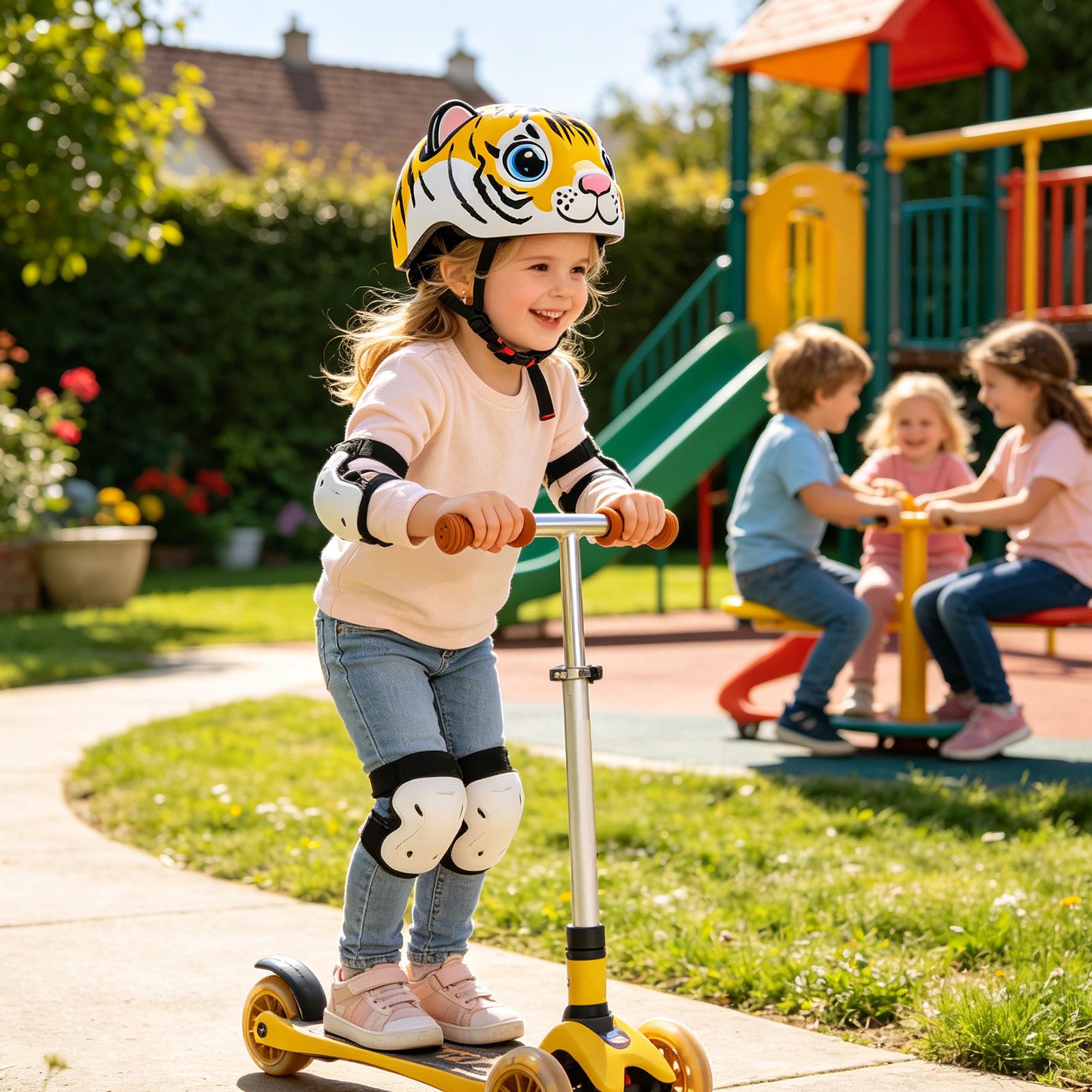 Commute Cycling Helmet - Capacete infantil com padrão de tigre,