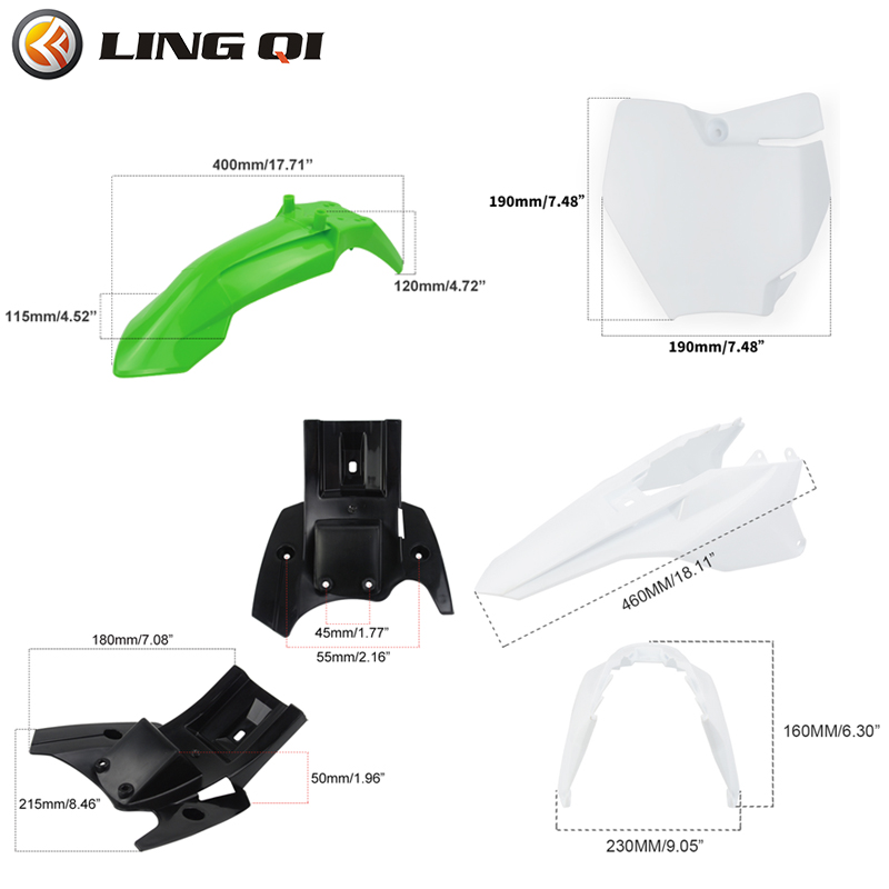 LINGQI RACING-Motocicleta Care - Fender Mudguard Set avaliação e preço